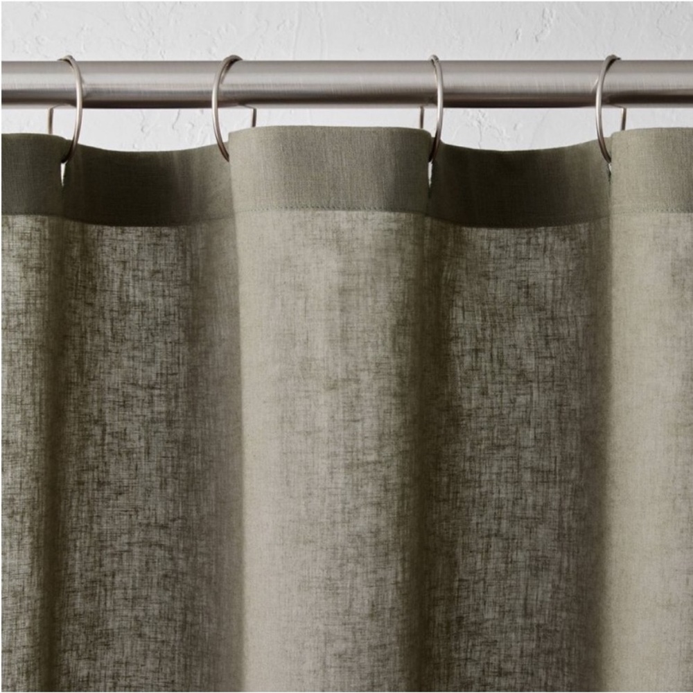 Casaluna - 72"x72” Linen Shower Curtain Gray - Cas Gray - Picture 7 of 10